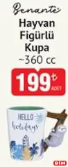 BENANTE HAYVAN FİGÜRLÜ KUPA 360 CC